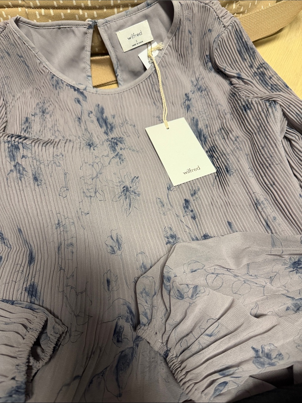 Wilfred Dusty Lavender Floral Pleated Blouse